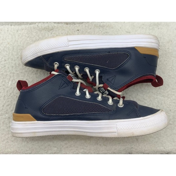 Converse Sneakers Mens 8 Womens 10 Low Top Navy Blue Red Shoes Vented Casual - Picture 6 of 10